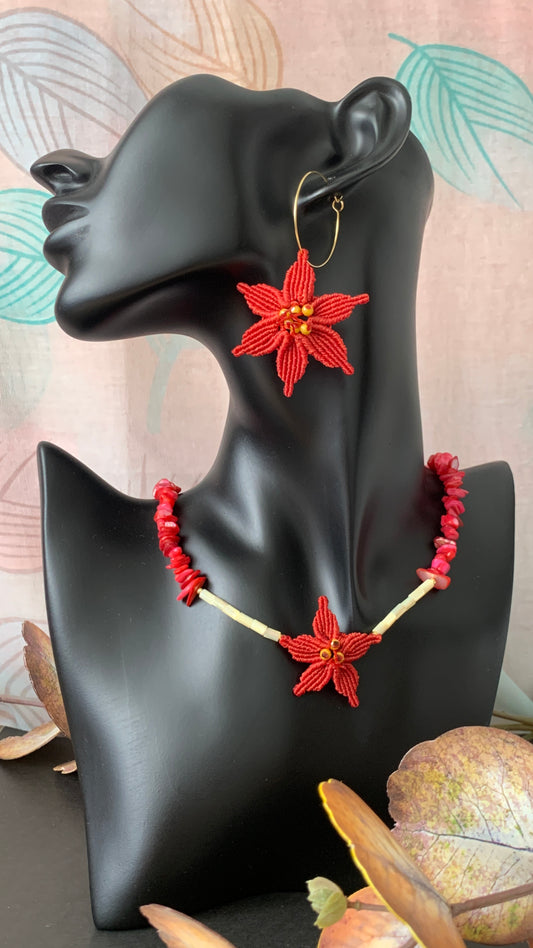 Conjunto Flor del Encuentro – Collar + Pendientes