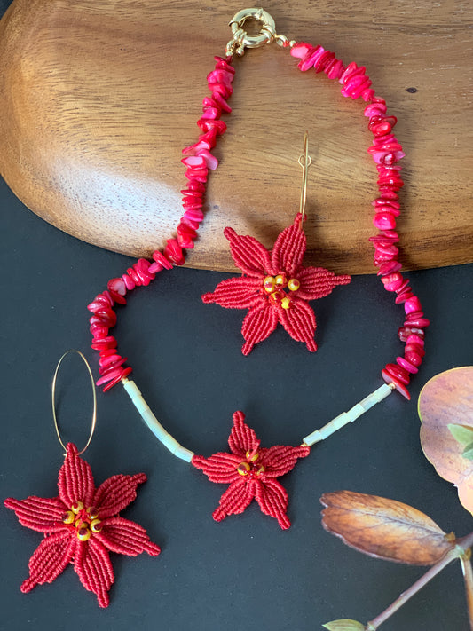 Conjunto Flor del Encuentro – Collar + Pendientes