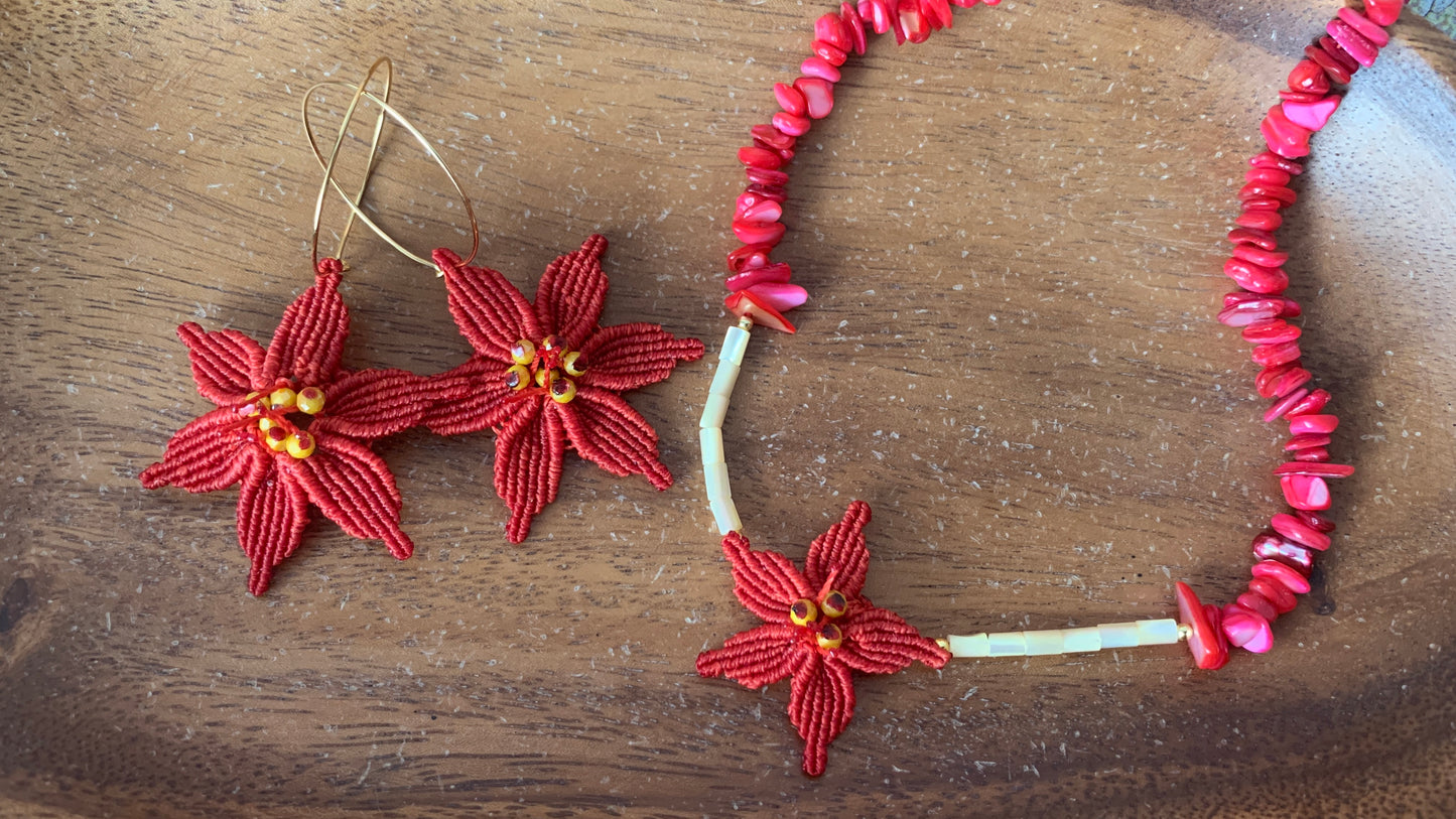 Conjunto Flor del Encuentro – Collar + Pendientes