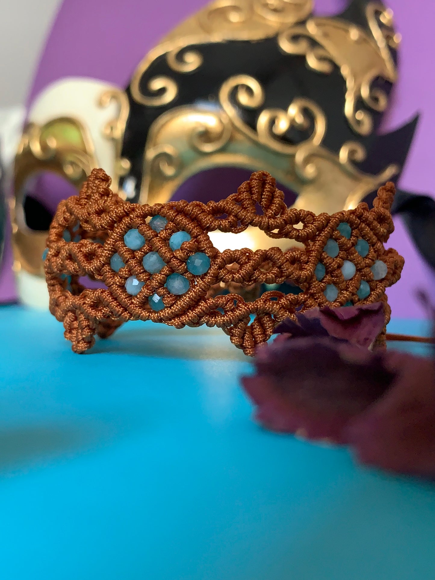 Pulsera Macramé con Turquesa